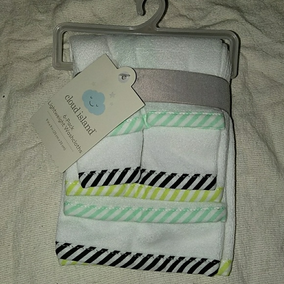 cloud island 6 pack lightweight washcloths